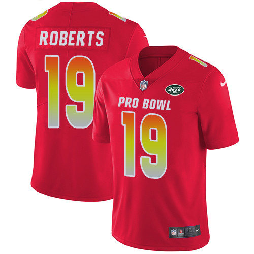 Nike Jets #19 Andre Roberts Red Men's Stitched NFL Limited AFC 2019 Pro Bowl Jersey
