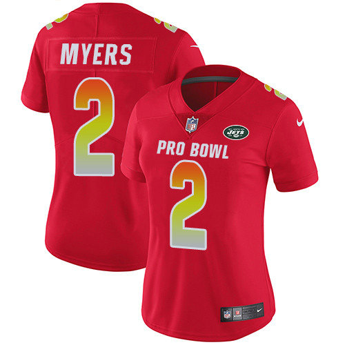 Nike Jets #2 Jason Myers Red Women's Stitched NFL Limited AFC 2019 Pro Bowl Jersey