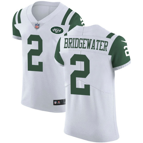 Nike Jets #2 Teddy Bridgewater White Men's Stitched NFL Vapor Untouchable Elite Jersey