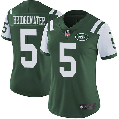 Nike Jets #5 Teddy Bridgewater Green Team Color Women's Stitched NFL Vapor Untouchable Limited Jersey