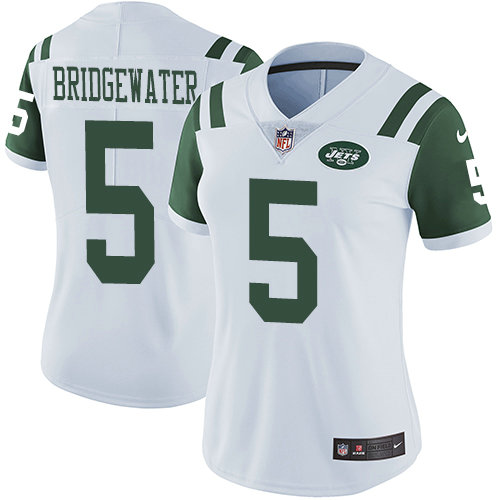 Nike Jets #5 Teddy Bridgewater White Women's Stitched NFL Vapor Untouchable Limited Jersey