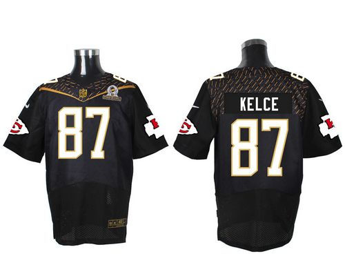 Nike Kansas City Chief 87 Travis Kelce Black 2016 Pro Bowl NFL Elite Jersey