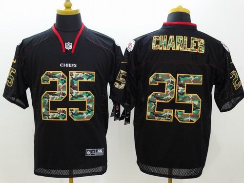 Nike Kansas City Chiefs #25 Jamaal Charles black camo elite Jersey