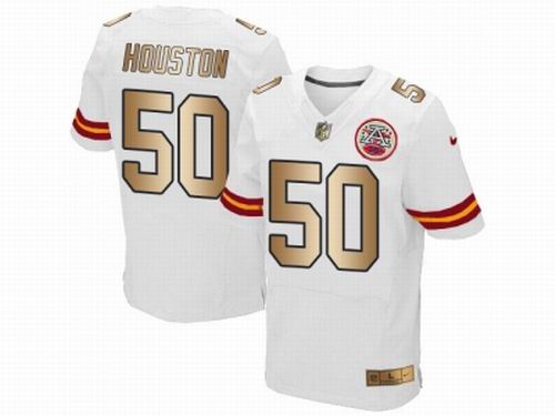 Nike Kansas City Chiefs #50 Justin Houston White Elite Gold Jersey