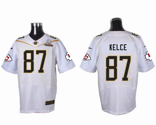 Nike Kansas City Chiefs #87 Travis Kelce white 2016 Pro Bowl Elite Jersey