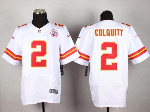 Nike Kansas City Chiefs 2 Dustin Colquitt White NFL Elite Jersey