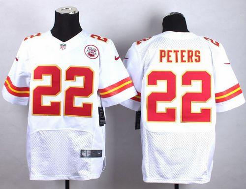 Nike Kansas City Chiefs 22 Marcus Peters White NFL Elite Jersey