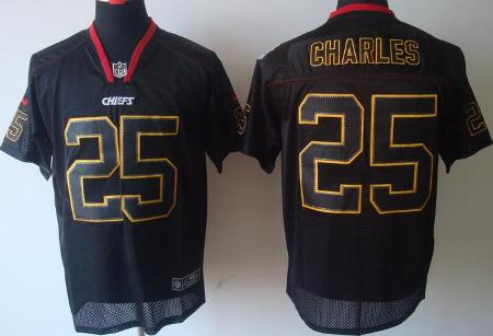 Nike Kansas City Chiefs 25 Jamaal Charles Elite Light Out Black NFL Jerseys