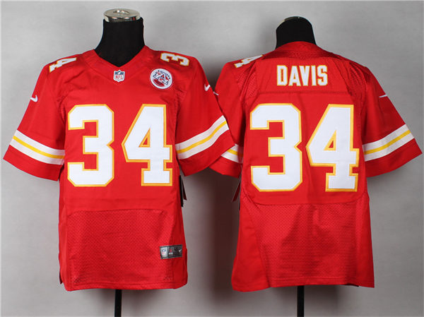Nike Kansas City Chiefs 34 Knile Davis Red Team Color NFL Elite Jersey