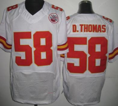 Nike Kansas City Chiefs 58 Derrick Thomas White Elite NFL Jerseys