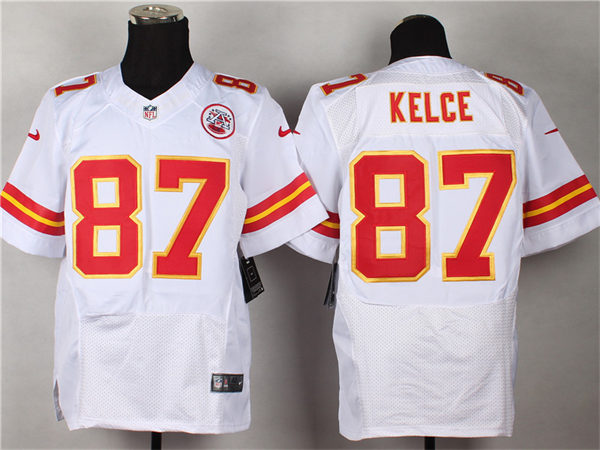Nike Kansas City Chiefs 87 Travis Kelce White NFL Elite Jersey