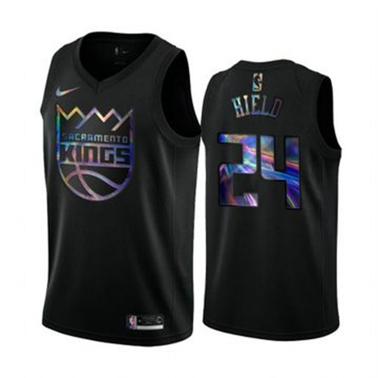 Nike Kings #24 Buddy Hield Men's Iridescent Holographic Collection NBA Jersey - Black