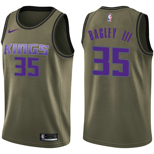 Nike Kings #35 Marvin Bagley III Green NBA Swingman Salute to Service Jersey