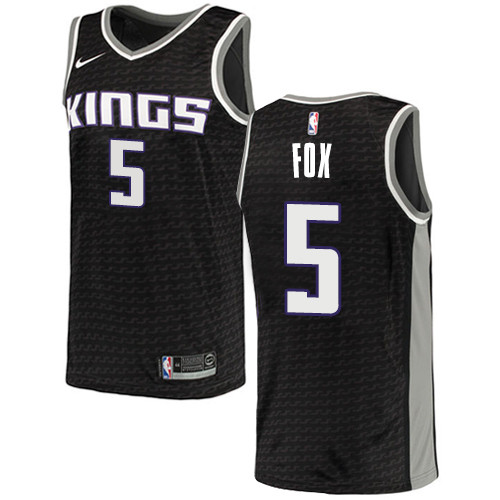 Nike Kings #5 De'Aaron Fox Black NBA Swingman Statement Edition Jersey