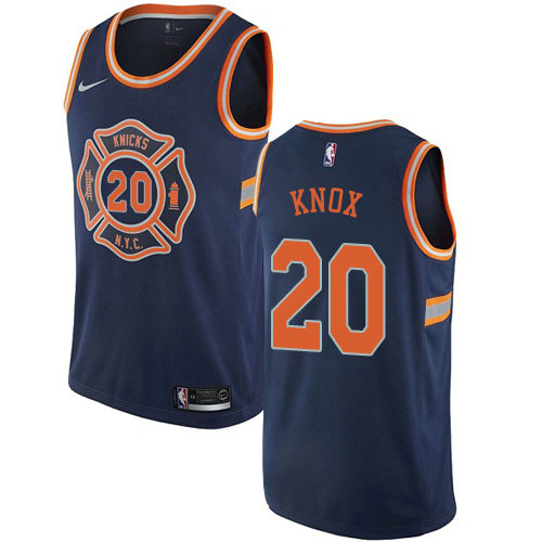 Nike Knicks #20 Kevin Knox Navy NBA Swingman City Edition Jersey