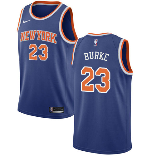 Nike Knicks #23 Trey Burke Blue NBA Swingman Icon Edition Jersey