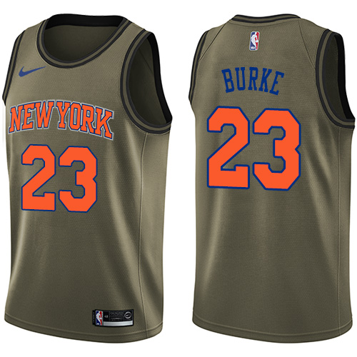 Nike Knicks #23 Trey Burke Green NBA Swingman Salute to Service Jersey