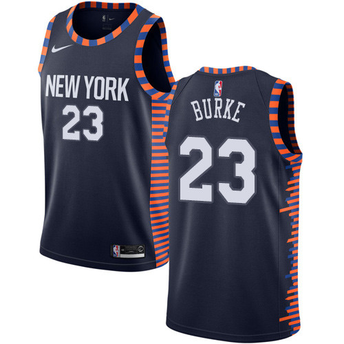 Nike Knicks #23 Trey Burke Navy NBA Swingman City Edition 2018 19 Jersey