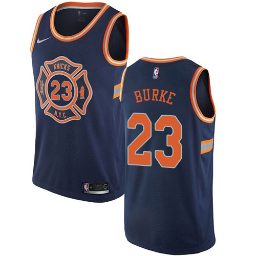 Nike Knicks #23 Trey Burke Navy NBA Swingman City Edition Jersey