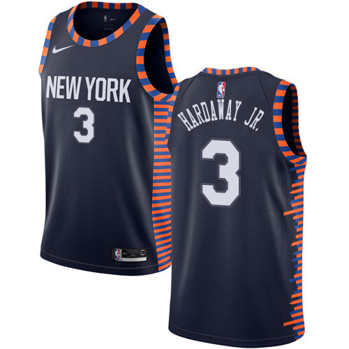 Nike Knicks #3 Tim Hardaway Jr. Navy NBA Swingman City Edition 2018 19 Jersey