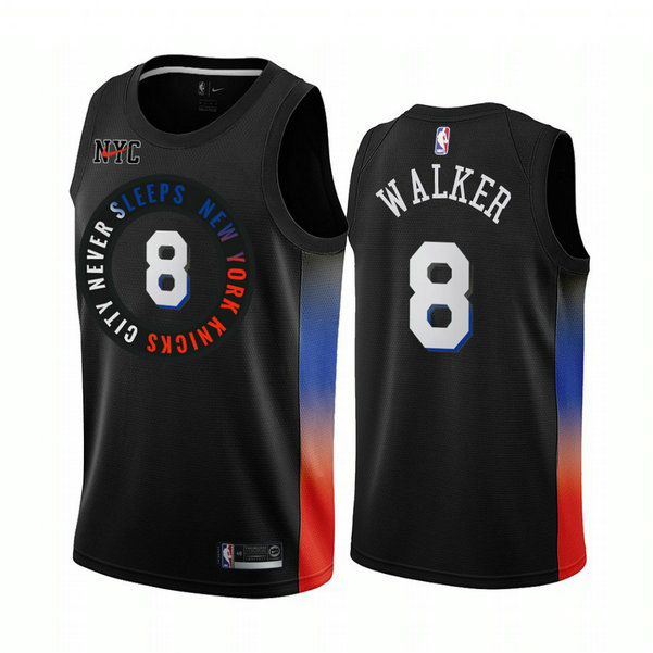 Nike Knicks #8 Kemba Walker Black NBA Swingman 2020-21 City Edition Jersey