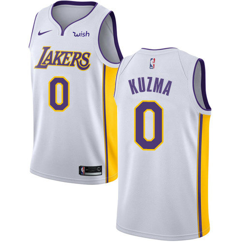 Nike Lakers #0 Kyle Kuzma White Youth NBA Swingman Association Edition Jersey