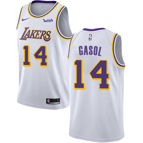 Nike Lakers #14 Marc Gasol White NBA Swingman Association Edition Jersey