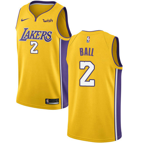Nike Lakers #2 Lonzo Ball Gold Youth NBA Swingman Icon Edition Jersey