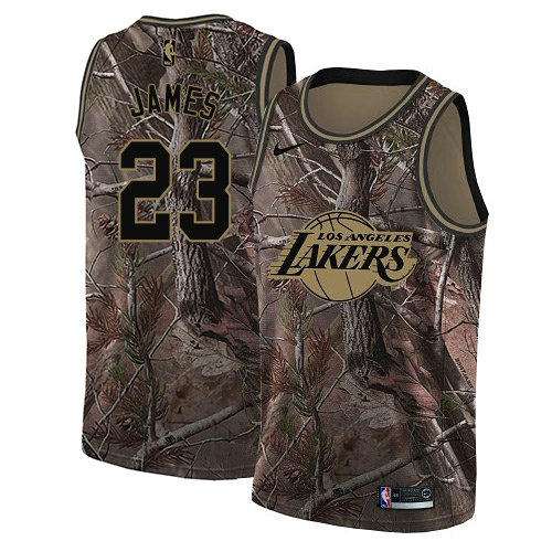 Nike Lakers #23 LeBron James Camo Women's NBA Swingman Realtree Collection Jersey
