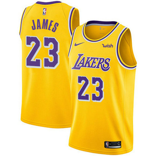 Nike Lakers #23 LeBron James Gold Women's NBA Swingman Icon Edition Jersey