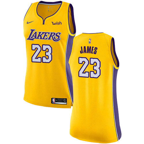 Nike Lakers #23 LeBron James Gold Women's NBA Swingman Icon Edition Jersey1