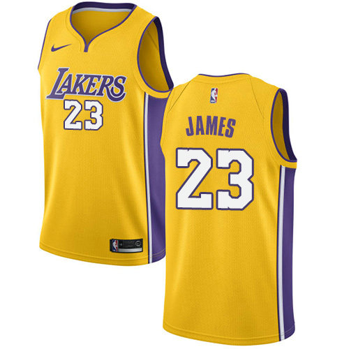 Nike Lakers #23 LeBron James Gold Youth NBA Swingman Icon Edition Jersey1