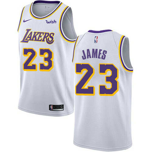 Nike Lakers #23 LeBron James White Women's NBA Swingman Association Edition Jersey