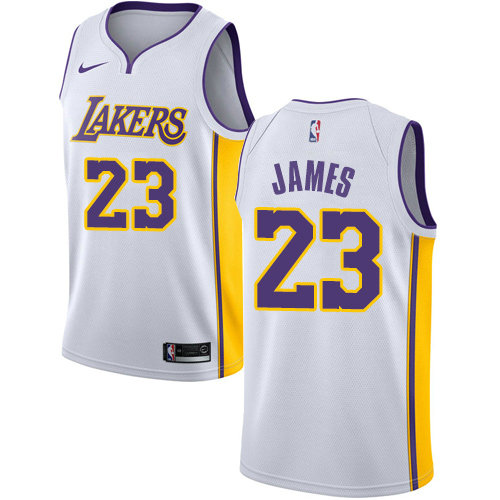 Nike Lakers #23 LeBron James White Women's NBA Swingman Association Edition Jersey1