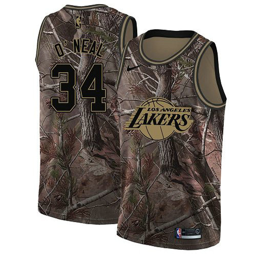 Nike Lakers #34 Shaquille O'Neal Camo Youth NBA Swingman Realtree Collection Jersey