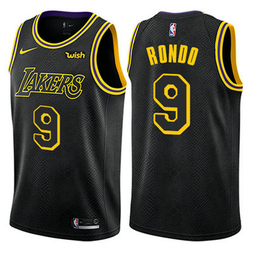 Nike Lakers #9 Rajon Rondo Black Youth NBA Swingman City Edition Jersey
