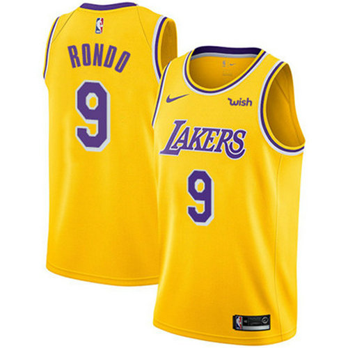 Nike Lakers #9 Rajon Rondo Gold Women's NBA Swingman Icon Edition Jersey