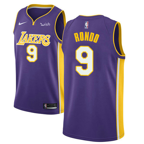 Nike Lakers #9 Rajon Rondo Purple Youth NBA Swingman Statement Edition Jersey