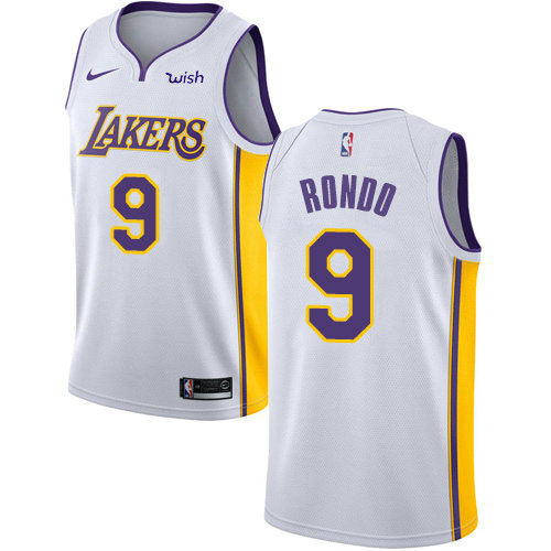 Nike Lakers #9 Rajon Rondo White Youth NBA Swingman Association Edition Jersey