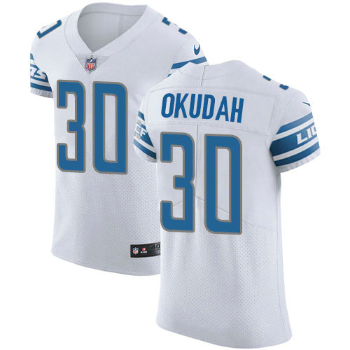 Nike Lions #30 Jeff Okudah White Men's Stitched NFL New Elite Jersey