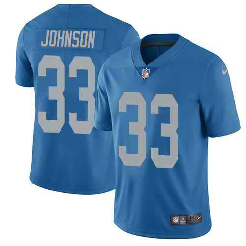Nike Lions 33 Kerryon Johnson Blue Throwback Youth Vapor Untouchable Limited Jersey