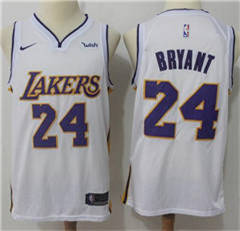 Nike Los Angeles Lakers #24 Kobe Bryant White NBA Swingman Jersey