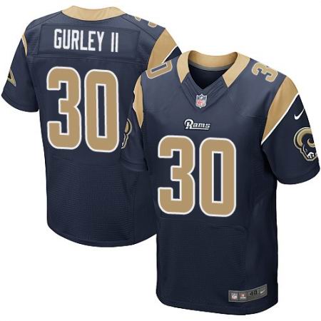 Nike Los Angeles Rams #30 Todd Gurley Elite Navy Blue Team Color NFL Jersey