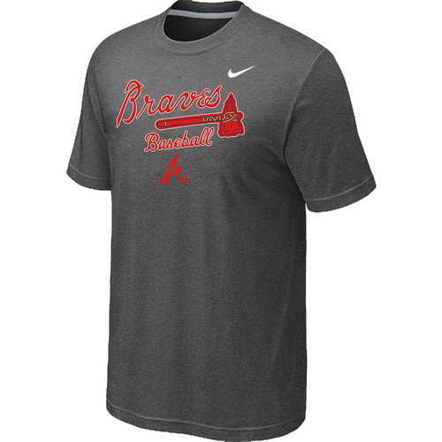 Nike MLB Atlanta Braves 2014 Home Practice T-Shirt - Dark Grey