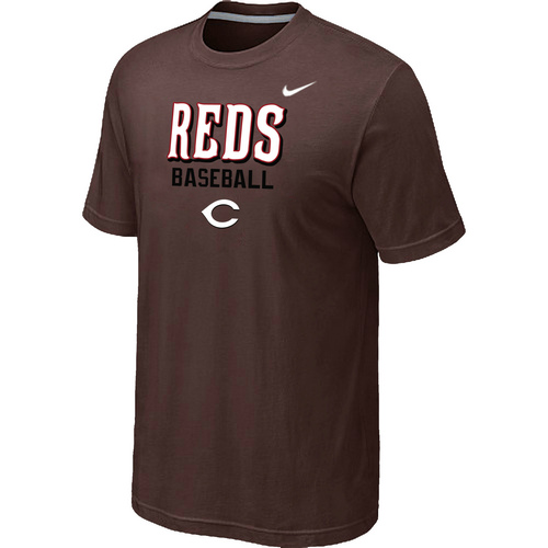 Nike MLB Cincinnati Reds 2014 Home Practice T-Shirt - Brown
