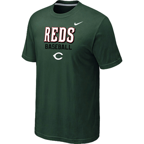 Nike MLB Cincinnati Reds 2014 Home Practice T-Shirt - Dark Green