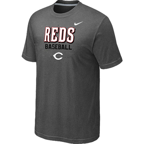 Nike MLB Cincinnati Reds 2014 Home Practice T-Shirt - Dark Grey