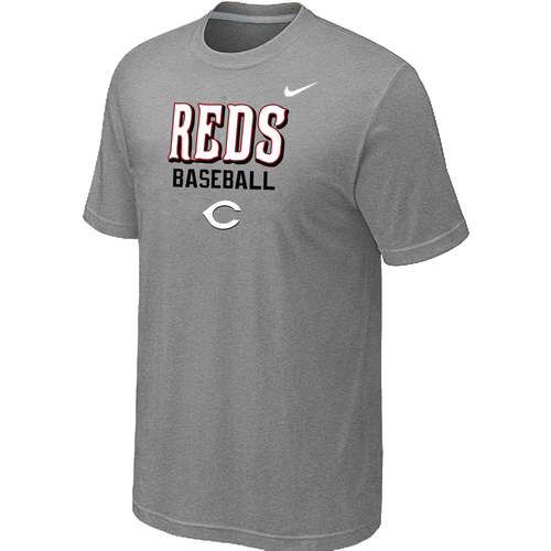Nike MLB Cincinnati Reds 2014 Home Practice T-Shirt - Light Grey