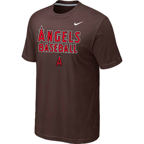 Nike MLB Los Angeles Angels 2014 Home Practice T-Shirt - Brown