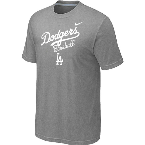 Nike MLB Los Angeles Dodgers 2014 Home Practice T-Shirt - Light Grey